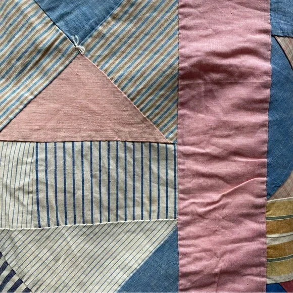 Colorful Vintage Patchwork Quilt - Picture 5 of 13